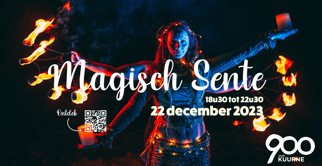 Banner met aankondiging Magisch Sente op 22 december